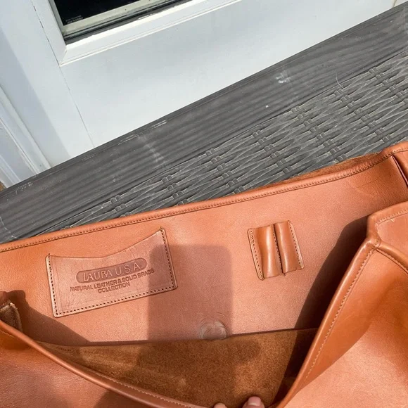 Gorgeous Vintage British Tan Leather Briefcase w/ Crossbody Strap -GHW - Picture 7 of 10